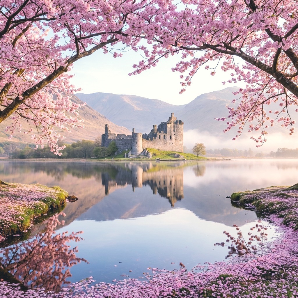 Kilchurn Castle in Spring