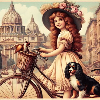 Girl with Dog in Rome