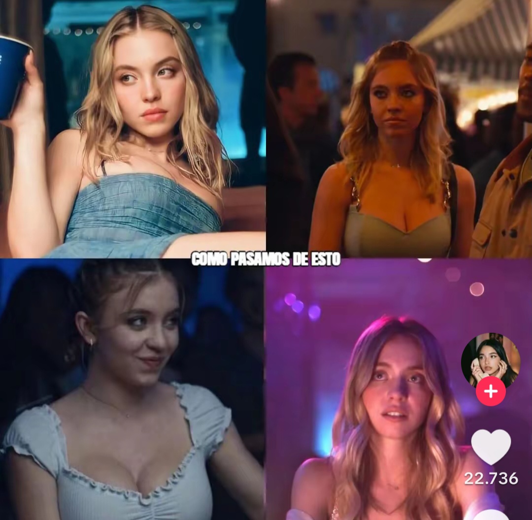 Collage of four photos showing a blonde woman in different poses and settings