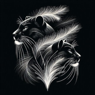 Two Lions Artistic Portrait