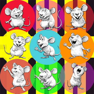 Happy Cartoon Mice Grid