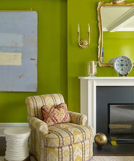 Olive Green Living Room Interior