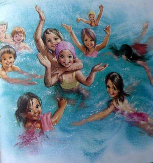 Children Swimming in Pool