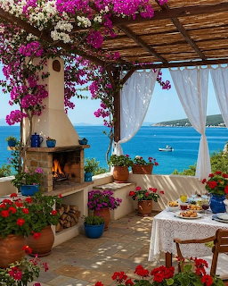 Mediterranean Coastal Terrace View