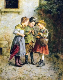 Three Children Painting