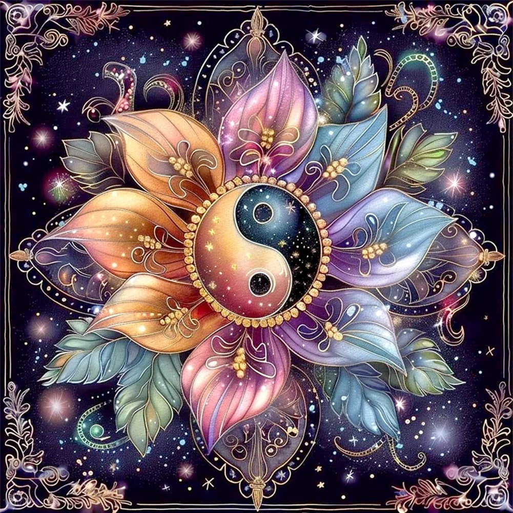 Yin Yang Flower Mandala