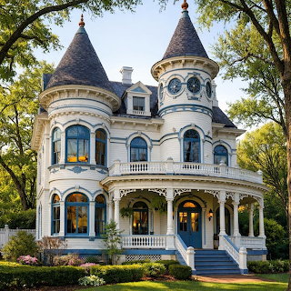 Victorian Mansion with Turrets