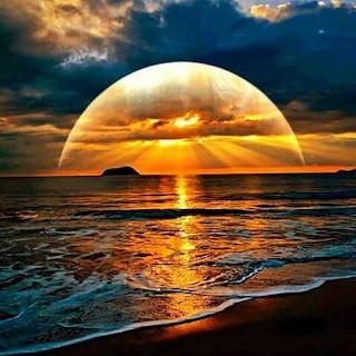 Sunset Ocean Beach Moon