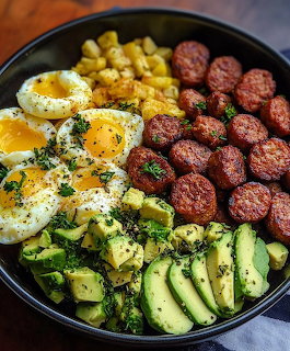 Avocado Egg Sausage Bowl