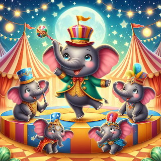 Circus Elephants Illustration
