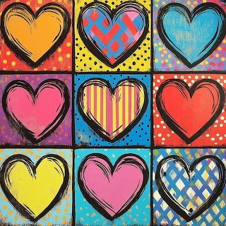 Colorful Pop Art Hearts