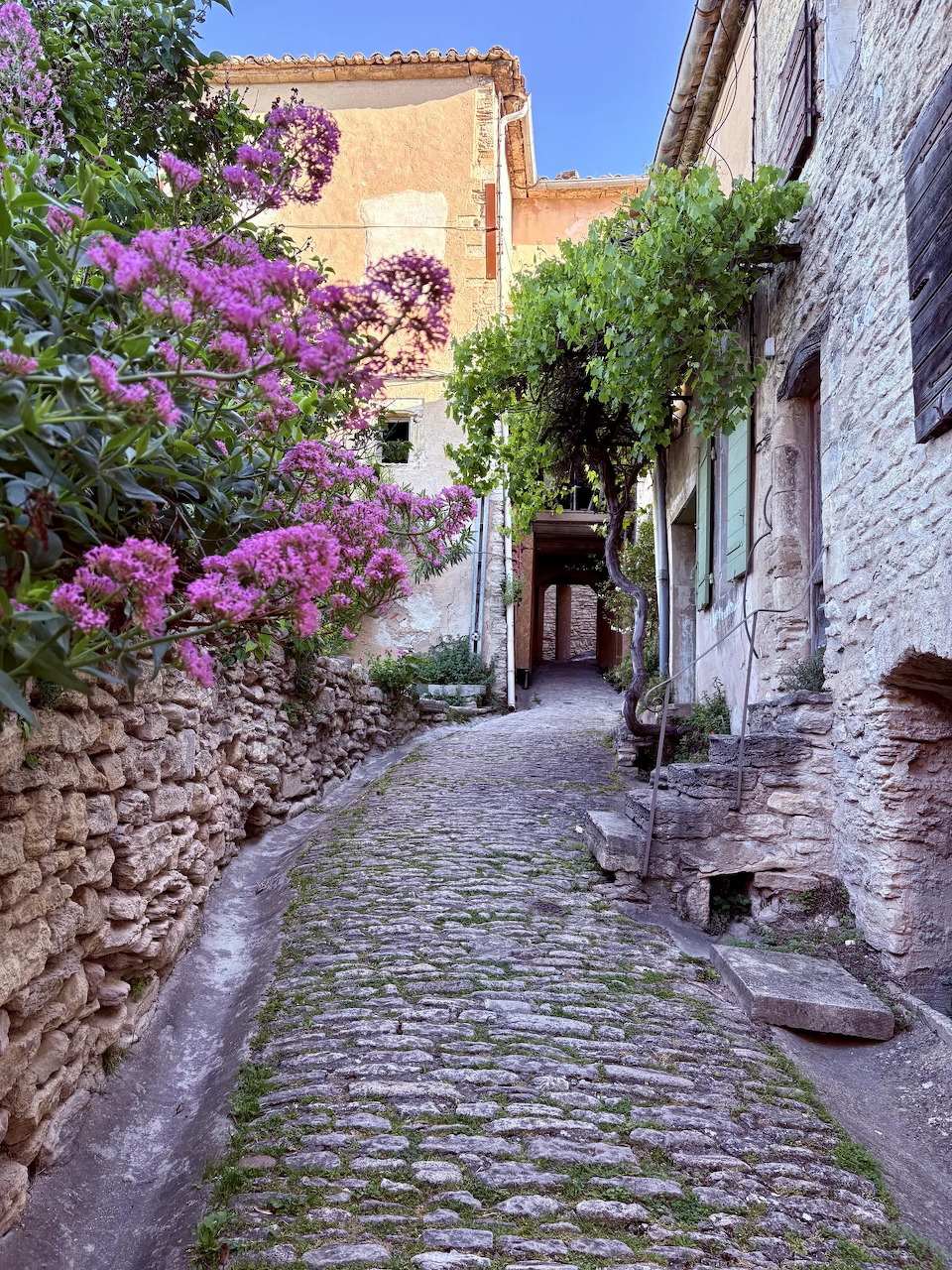 Stone houses of Gordes village on a hillside in Provence, France