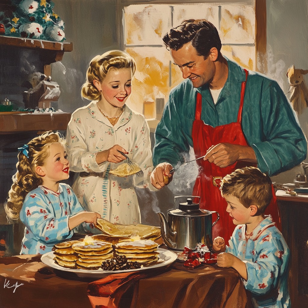 Family Making Pancakes Together