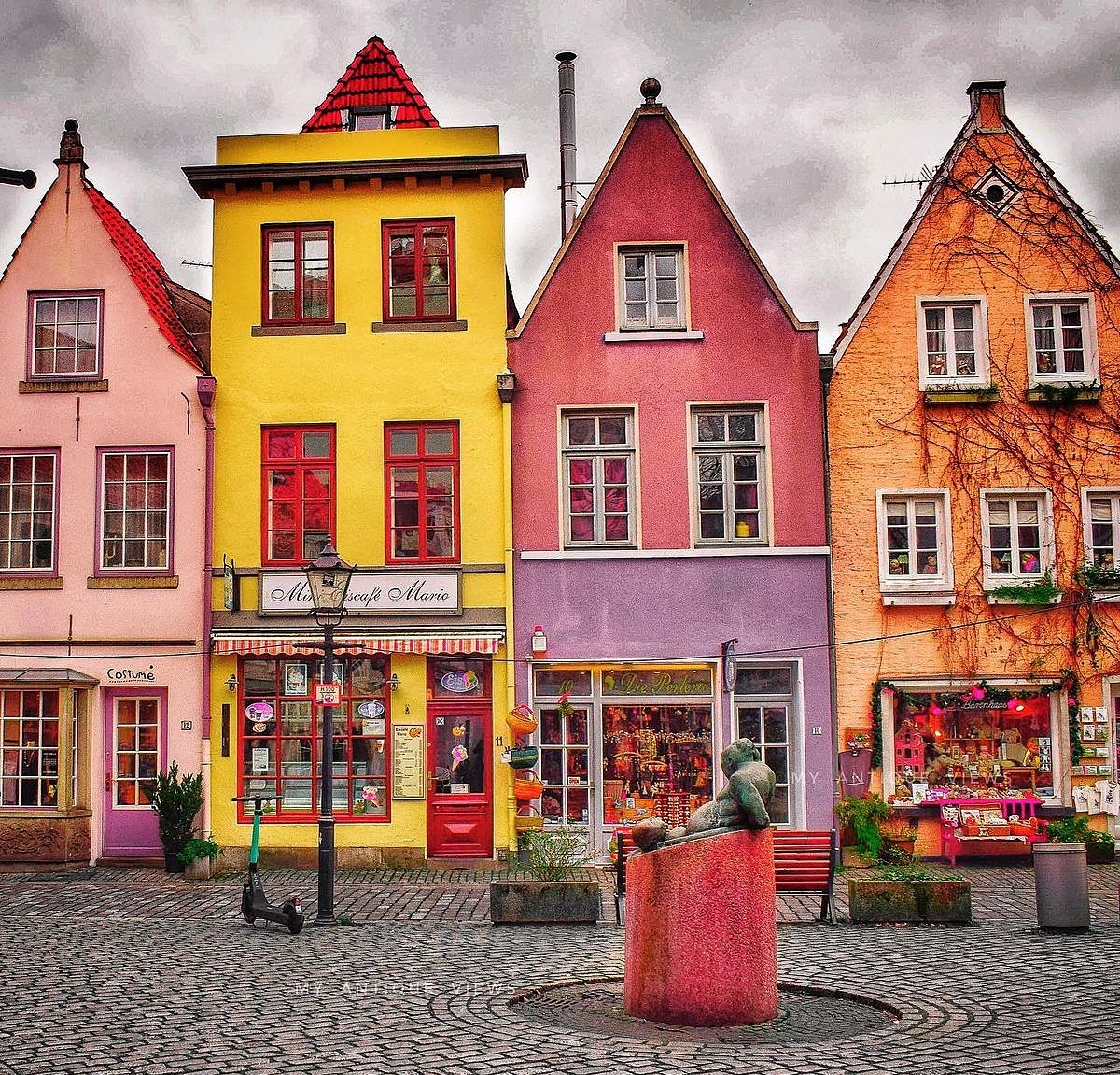 Colorful European Street Houses