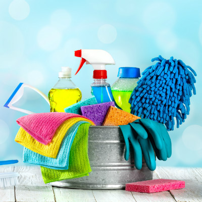 Colorful Cleaning Supplies