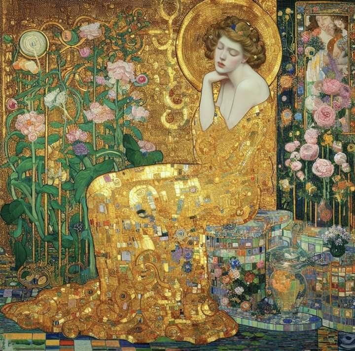 Golden Seated Woman