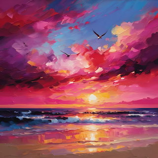 Sunset Beach Painting