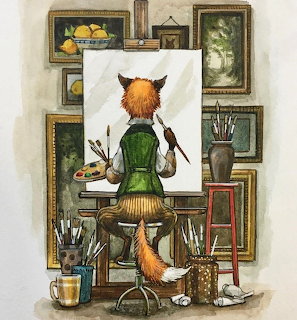 Fox Artist Painting Studio