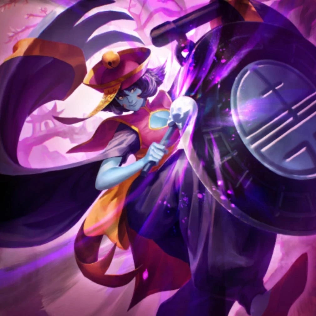 Anime character Hsien-Ko in purple outfit with magical energy effects in dynamic combat pose