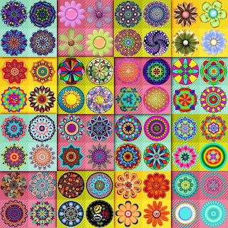 Colorful Mandala Pattern Grid