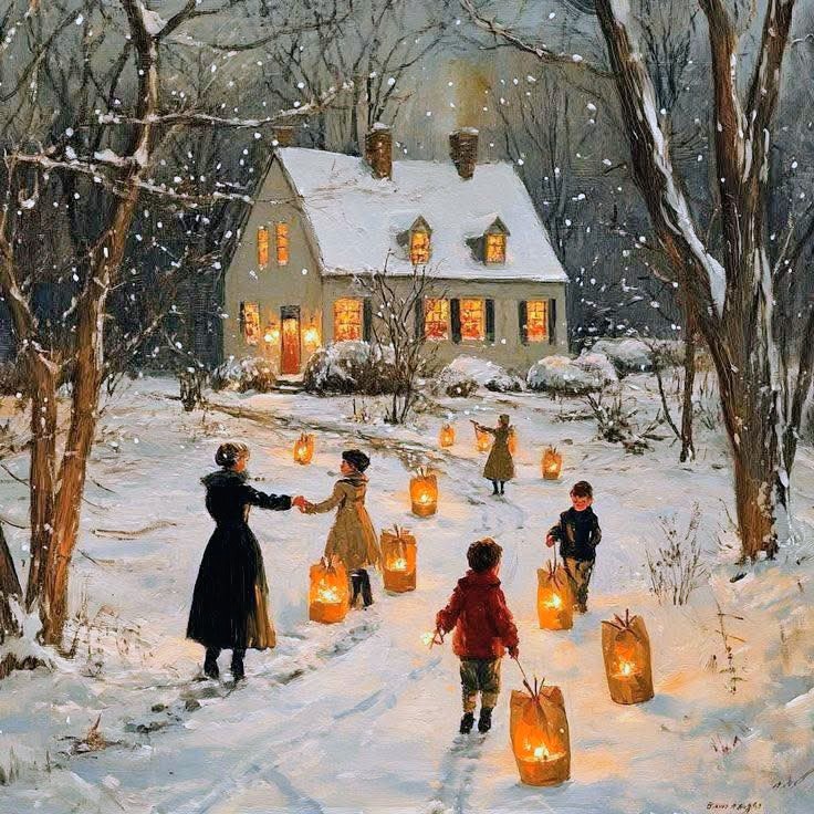 Lighting the Path Winter Night