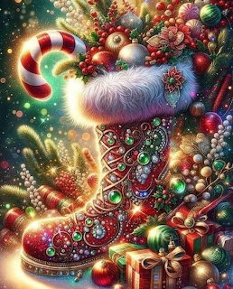 Santa's Jeweled Christmas Boot