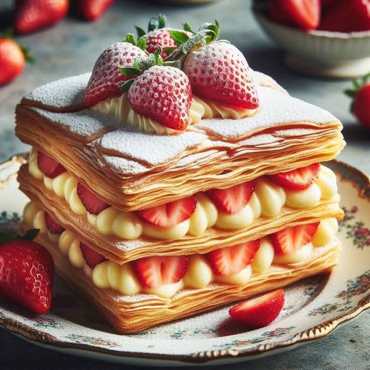 Strawberry Mille-Feuille Dessert