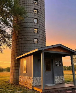 Farm Silo at Sunset
