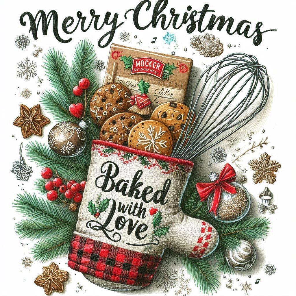 Christmas Baking Cookie Oven Mitt