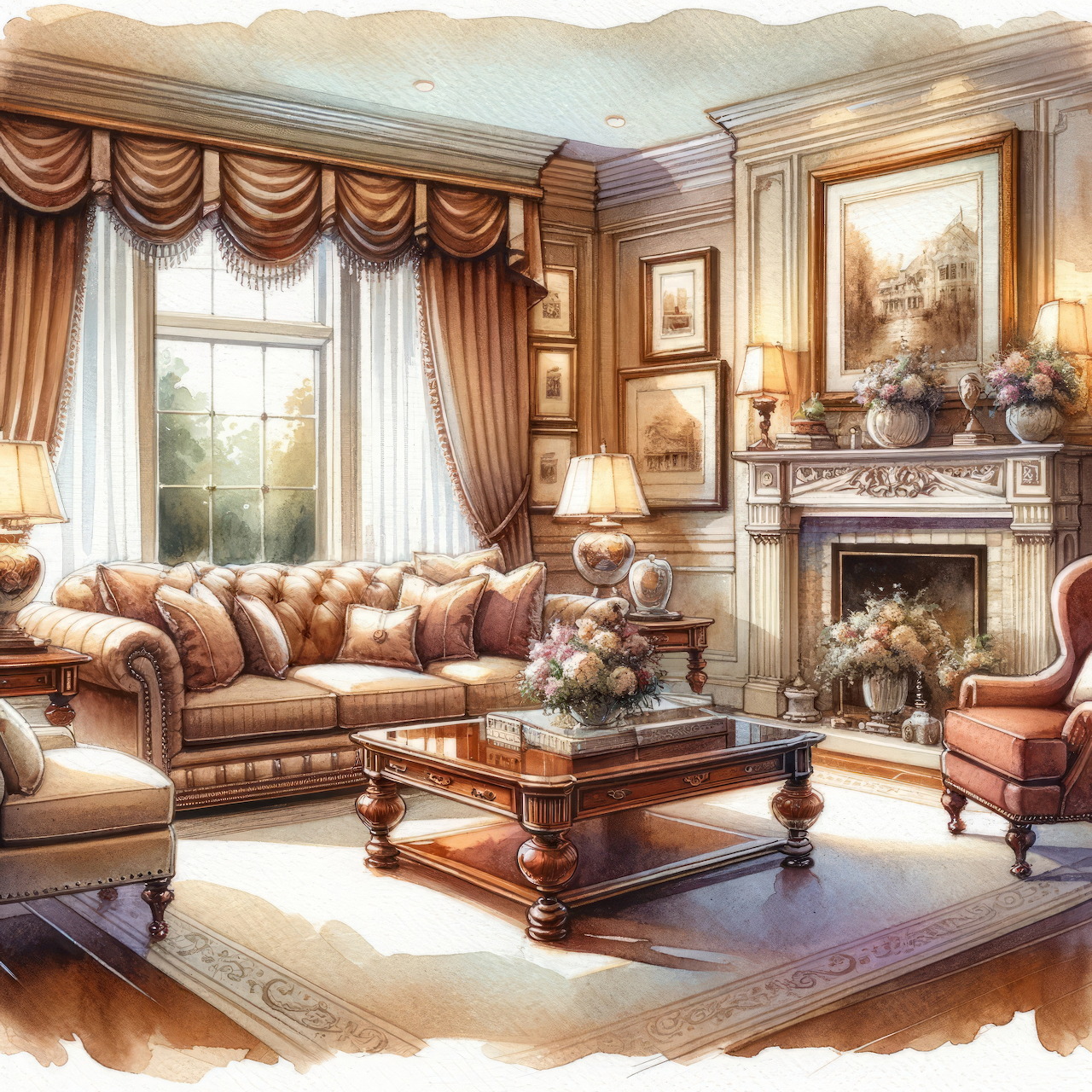 Elegant Victorian Living Room