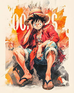 Luffy Watercolor Portrait