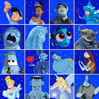 Disney Blue Character Grid