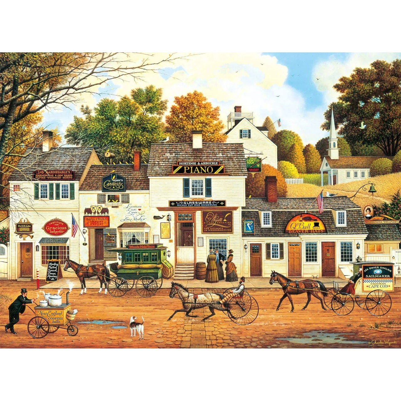 Autumn Village Street Scene