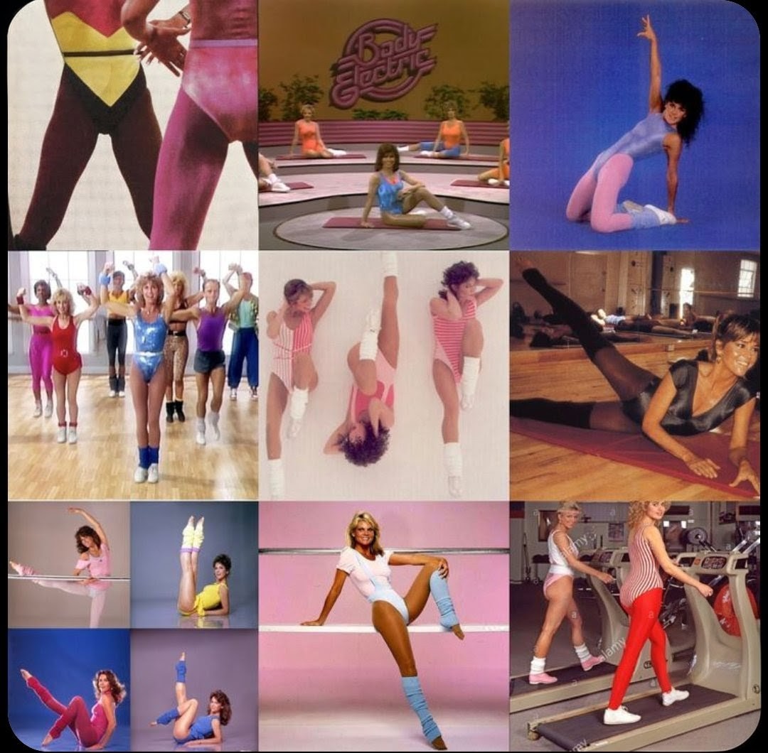 1980s aerobics collage