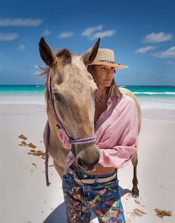 Woman with Horse on Beach