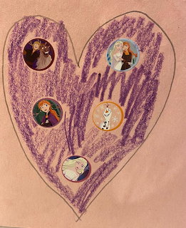 Frozen Characters Heart Drawing