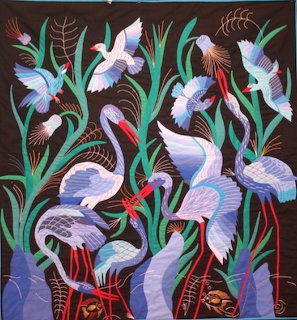 Water Birds Fabric Art