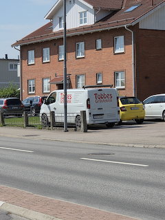 European Street with Parked Vans