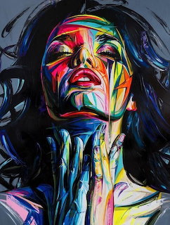 Abstract Colorful Woman Portrait