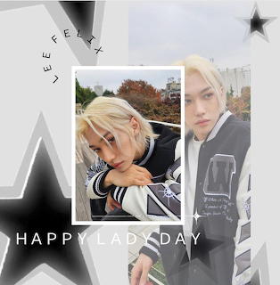 Stylized collage of a blonde woman in a varsity jacket with star graphics