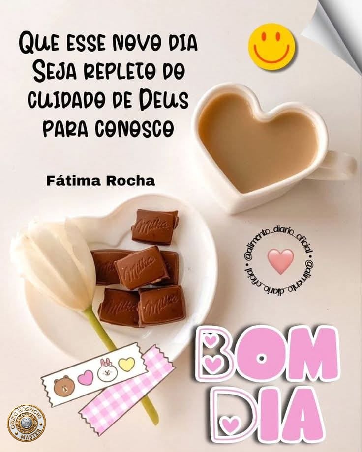 Sunflower with heart and 'Bom dia' good morning greeting text