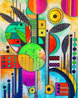 Abstract Geometric Shapes Colorful Art