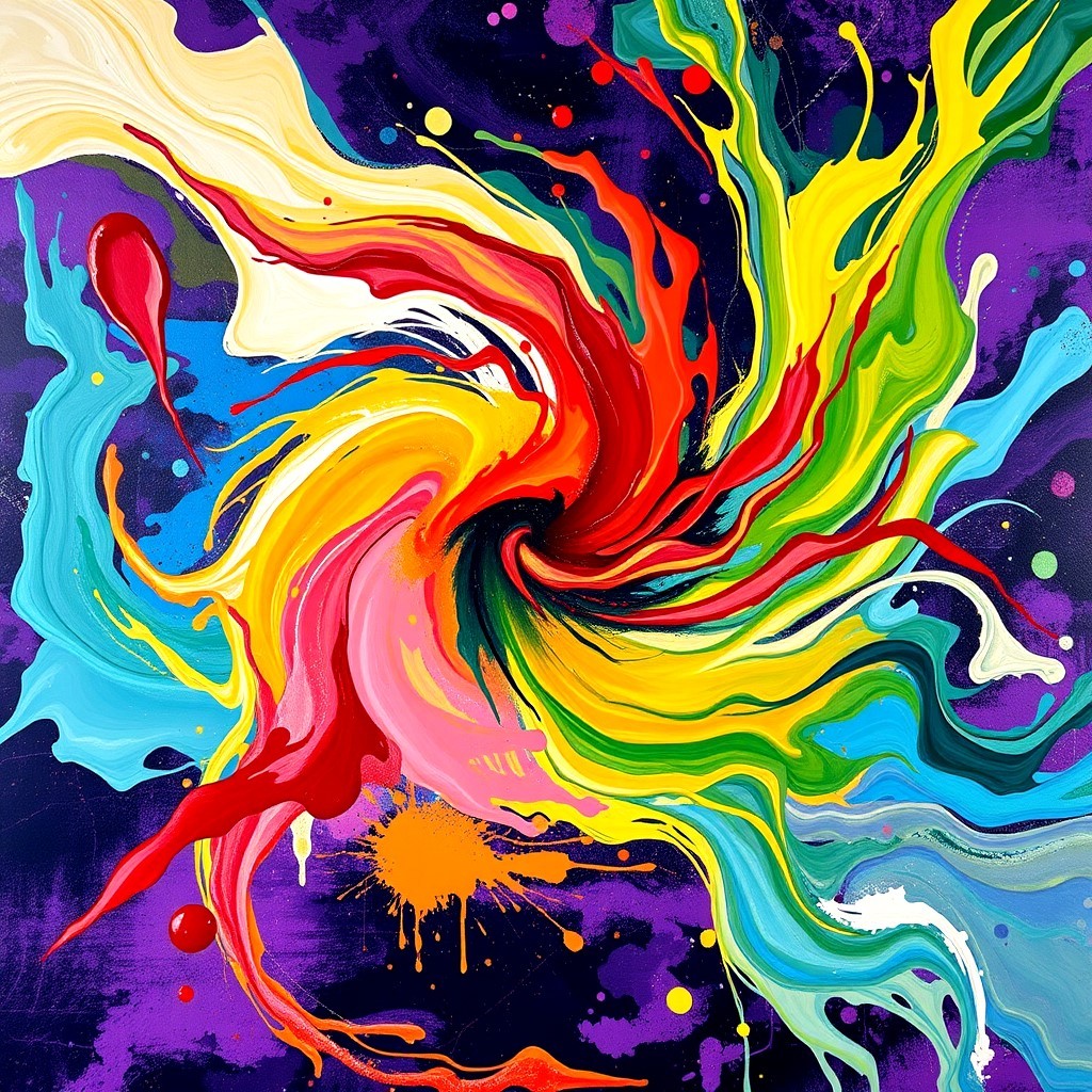 Vibrant Abstract Color Swirl