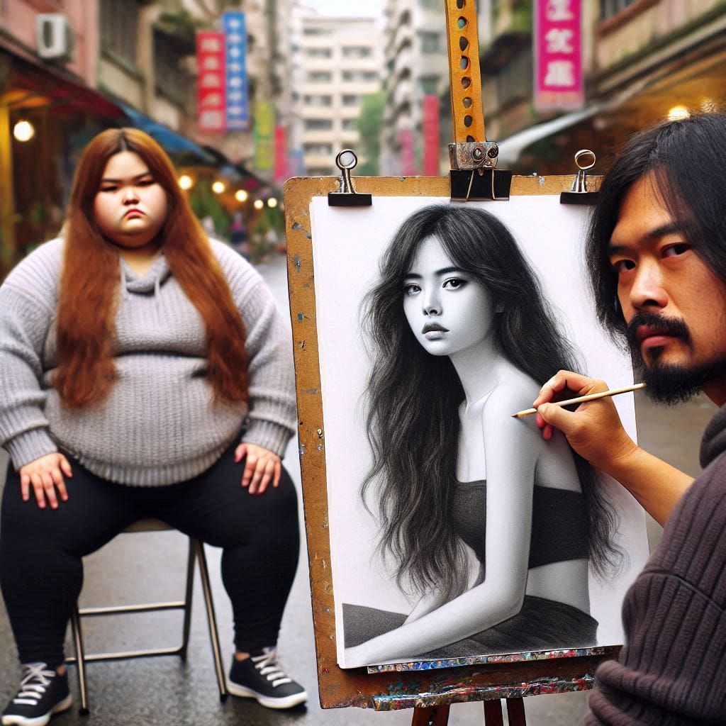 Street Artist Portrait Painting