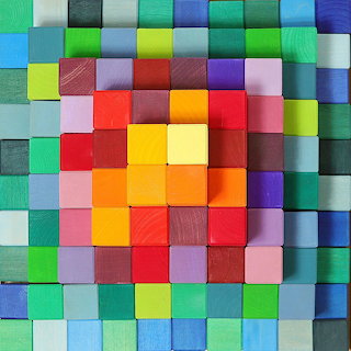 Colorful Wooden Block Grid