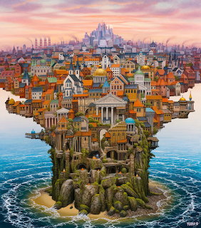 Jacek Yerka Floating City