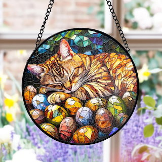 Easter Cat Suncatcher