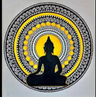 Buddha Silhouette Mandala Art