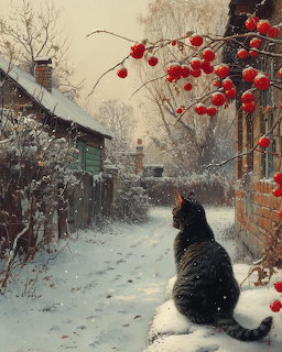 Winter Cat in Snow
