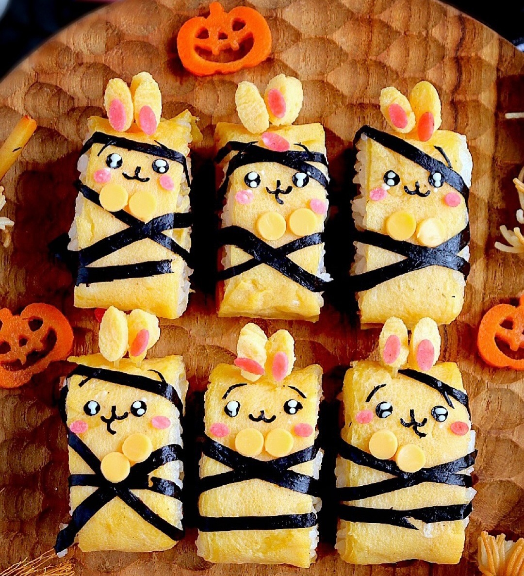 Cute kawaii food and dessert characters with smiling faces in pastel colors